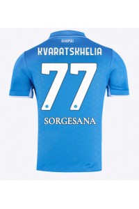 SSC Napoli Khvicha Kvaratskhelia #77 Fotballdrakt Hjemme Klær 2024-25 Korte ermer